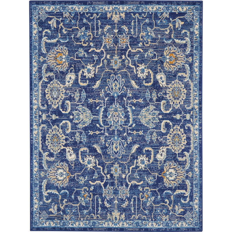 Bungalow Rose Chattahoochee Bohemian Navy Blue Area Rug & Reviews Wayfair